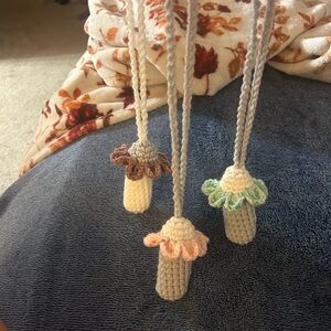 crochet flower lighter/ chapstick holder